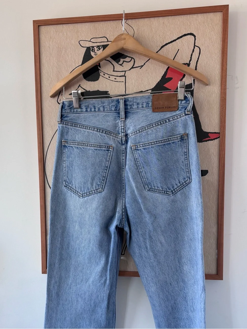 Denim Forum Light Blue Straight Leg Jeans - Picture 3 of 3